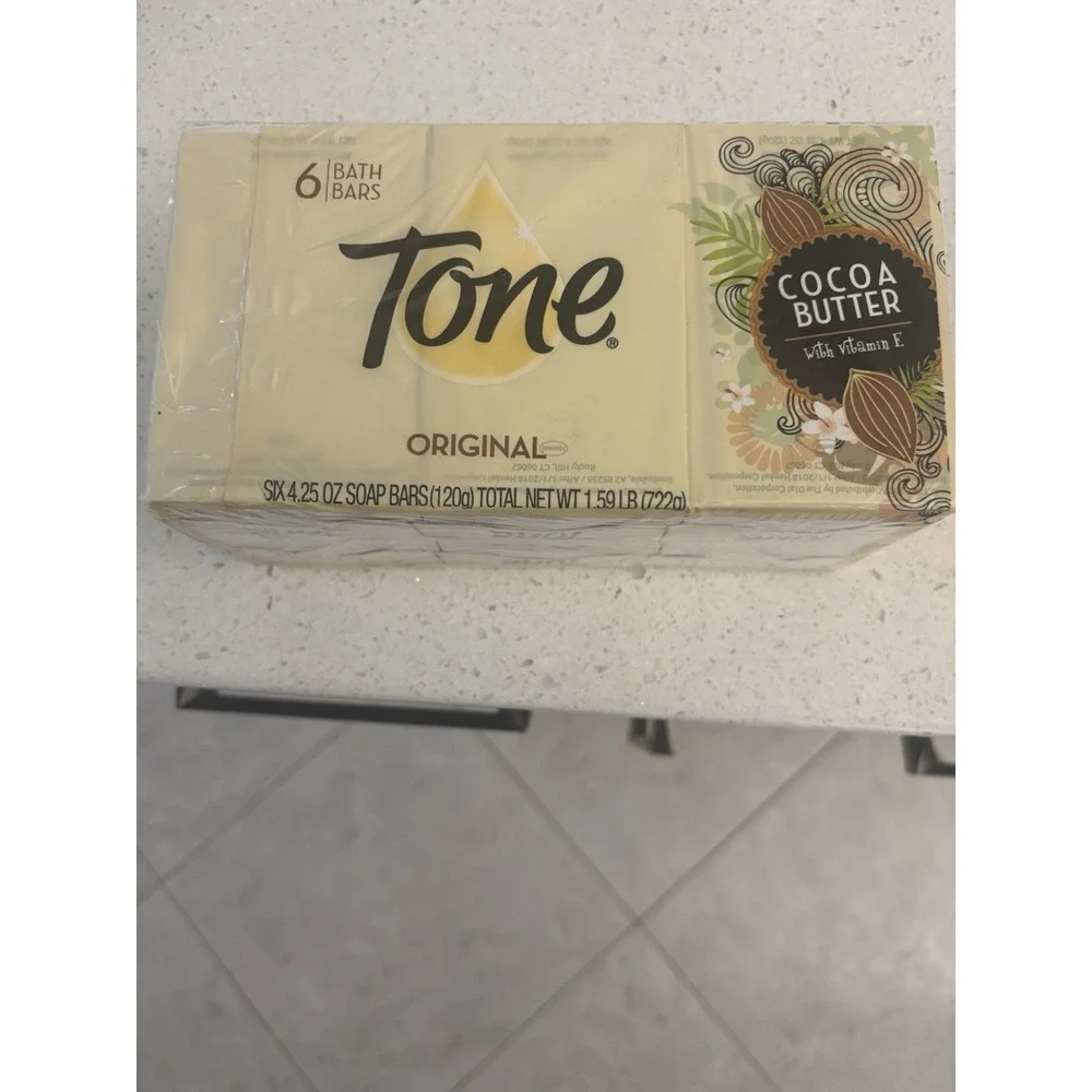 Tone Bath Bar Soap Original W/Cocoa Butter And Vitamin E 6-Pack 4.25 Oz (6 BARS)